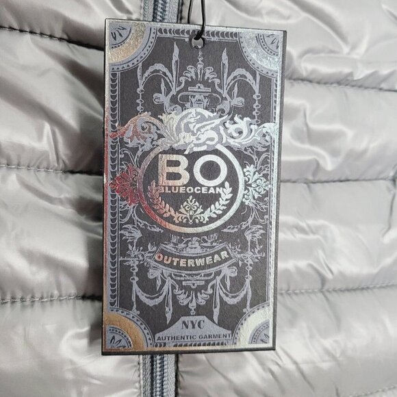 Vintage Blue Ocean Collection Puffer Vest Lightweight Liquid Gray Y2K Large NEW - Picture 6 of 9